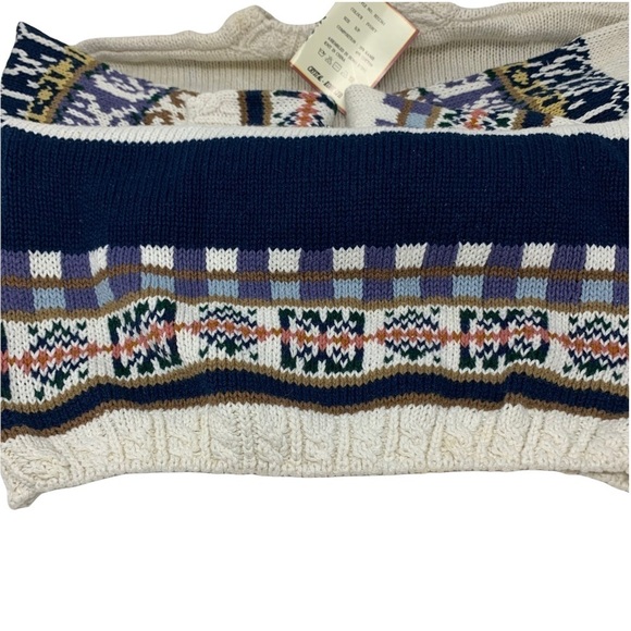 VTG Crystal Kobe Floral Amish Patchwork Chunky Knit Christmas Sweater Size S NWT - Picture 8 of 13